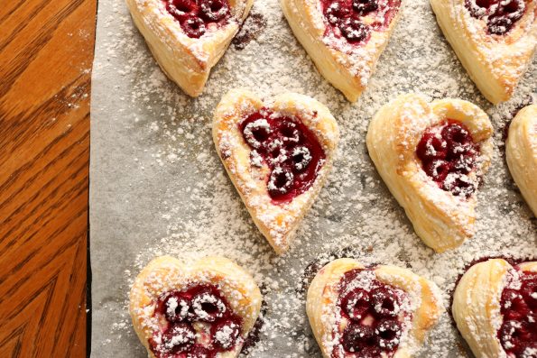 raspberry puff hearts