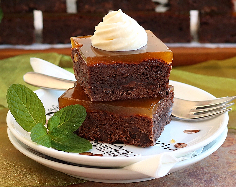 Apricot Glazed Dark Chocolate Brownie