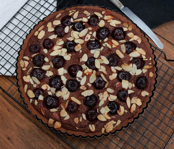 cherry & chocolate frangipane tart