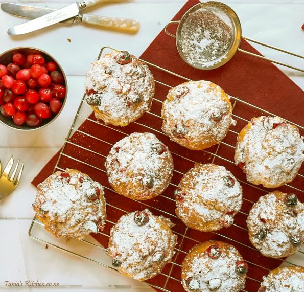 cranberry & white chocolate muffins