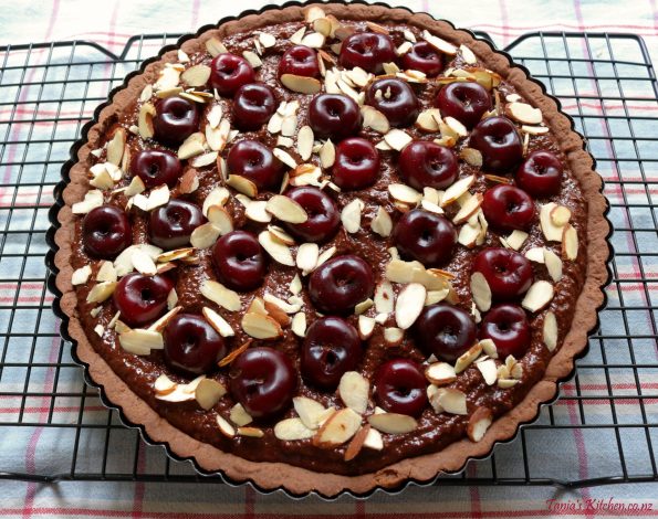 cherry & chocolate frangipane tart