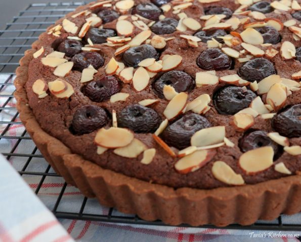 cherry & chocolate frangipane tart