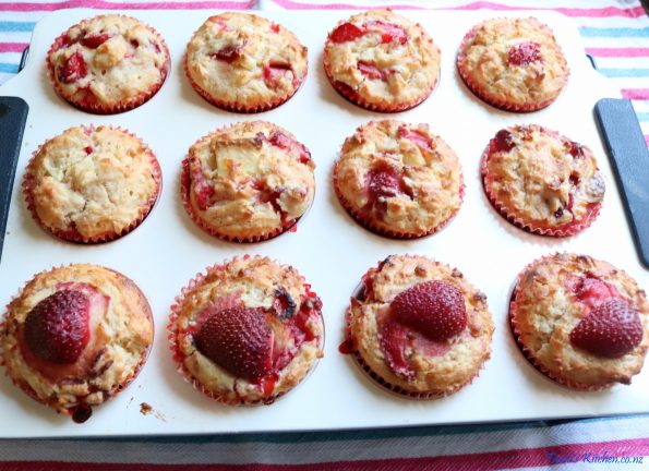 strawberry & white chocolate muffins