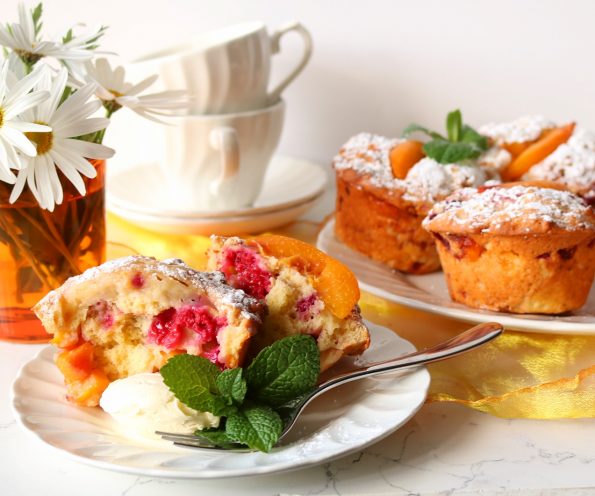 Peach & Raspberry Muffins