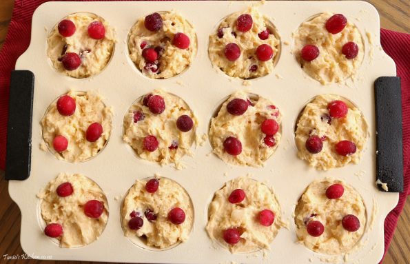 cranberry & white chocolate muffins