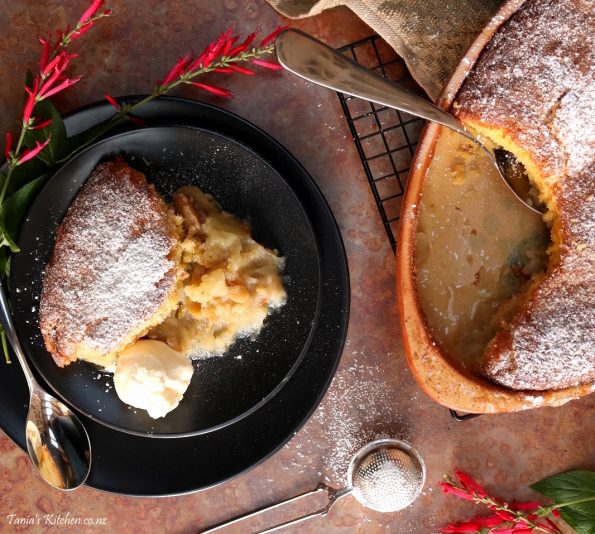 Feijoa & Apple, Almond Sponge Pudding