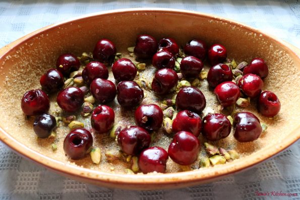 cherry & pistachio clafoutis