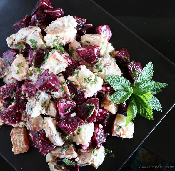 roast beetroot & potato horseradish salad