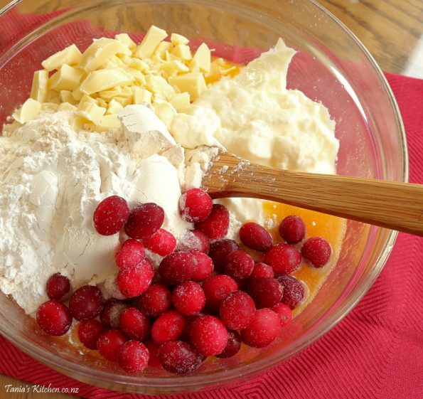 cranberry & white chocolate muffins