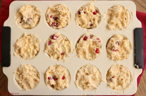 cranberry & white chocolate muffins