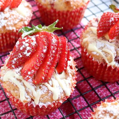 Strawberry & White Chocolate Muffins