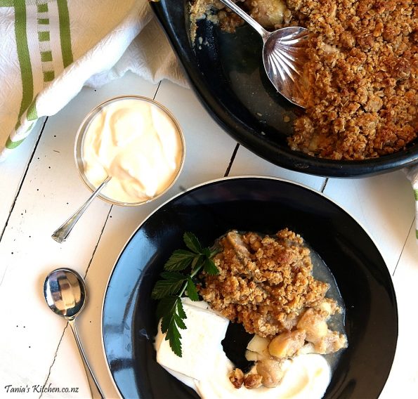 feijoa & pear crumble