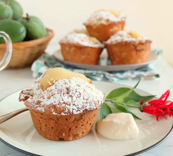 Spiced, Feijoa & Pear Muffins