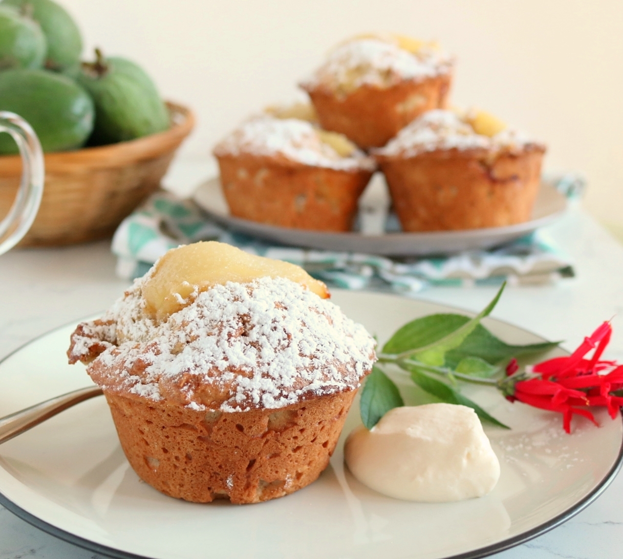 Spiced Feijoa & Pear Muffins