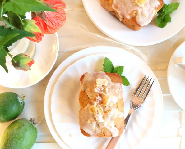 Baby Feijoa & Crispy Walnut Gingerbread Loaves