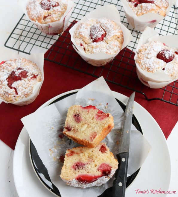 strawberry & white chocolate muffins