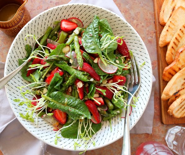 Asparagus & Strawberry Salad with Marmalade Dressing