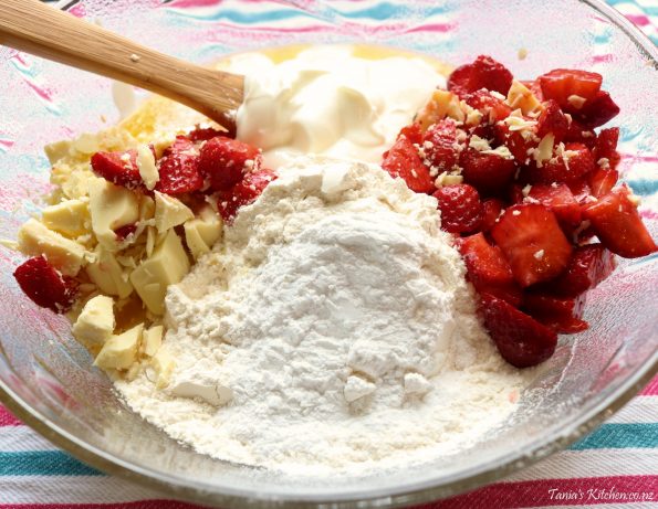 strawberry & white chocolate muffins