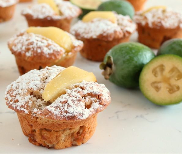 Spiced, Feijoa & Pear Muffins