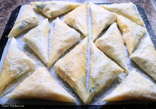 chorizo & prawn spanakopitas