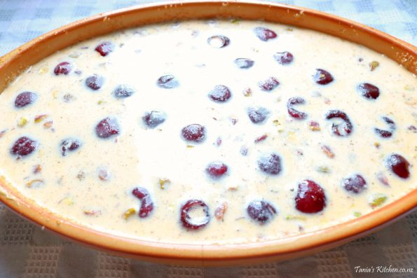 cherry & pistachio clafoutis