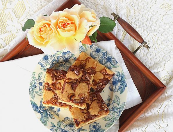 walnut caramel slice